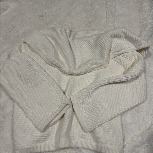 CAbi‎ Women's White 100% Cotton Open Front Knitted Cardigan Sweater Size Medium - Picture 6 of 6